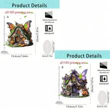 1/2/3 Pcs Butterfly House Desktop Ornaments Fairy Tale Style Multi-Purpose Acrylic Plaque 2D Flat Home Dormitory Office Desktop Supplies Bohemian Style Statue