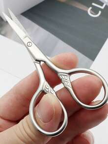 2pcs/1pc Professional Stainless Steel Silver Pointed Precision Scissors, Multi-Functional Vintage Beauty Scissors Suitable For Facial Hair, Eyebrows, Eyelashes, Beard, Nose - Professional Beauty Grooming Scissors, Suitable For Home, Travel And Outdoor Use,Makeup,Cheap,Room Decor,Vanity,Travel,Bedroom,Makeup Accessories