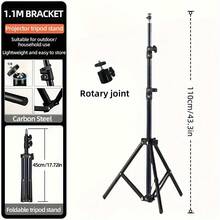 ZZPQVT 43/63/82 英寸通用投影仪三脚架，可伸缩铝合金支架，可调节高度，1/4 英寸金属旋转头，兼容 LCD 投影仪、相机和智能手机 - 40cm-110cm - 查看 9