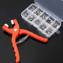 Handmade 52PCS-202PCS Metal Snap Fasteners With Pliers, Five Jaw Pliers, Storage Box For Sewing And Making (Hollow) - Red - View 11