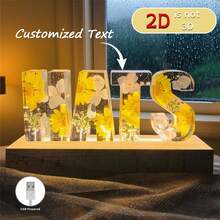 2D Flat, 1pc Custom Name Night Light Statues, Personalized Color Letter Nightlight, Best Friend Birthday Gift, Acrylic LED Light With Wooden Base, Welcome Banner Decor, Best Gifts For The Back To School Season, And Christmas