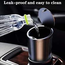 Car Trash Can, Mini Trash Can With Lid, Storage Box, Storage Box, Car Trash Bin, Trash Can, Car Accessories For Interior, Leakproof Small Trash Cup For Home With Additional And 30pcs Trash Bags Black