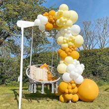 120 个马卡龙黄色乳胶气球，18 英寸、12 英寸、10 英寸、5 英寸各种尺寸气球拱门套件，适用于性别揭秘派对、单身派对、狂欢节、生日、毕业典礼、周年纪念、独立日、新娘送礼会、圣诞节、万圣节、情人节、母亲节、节日派对装饰、斋月、开斋节、狂欢节主题派对、生日庆祝、婚礼派对装饰、周年纪念活动 - 馬卡黃 - 查看 7