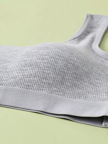 3 قطع مجموعة سوتيان وسروال للنساء بلون أحادي، بتصميم بسيط وعصري، لا سلكي مريح، ماص للصدمات وقوي، مناسب للرياضة اليومية المنزلية - متعدد الألوان - مشاهدة 4