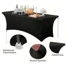 1 Piece Beautiful Spandex Tablecloth, 1.8 X 2.4 M, Stretch Tablecloth, Universal For Rectangular Tables, Wedding, Banquet, Event, White Or Black, Back To School, Valentine's Day - Nhiều màu - Xem 6