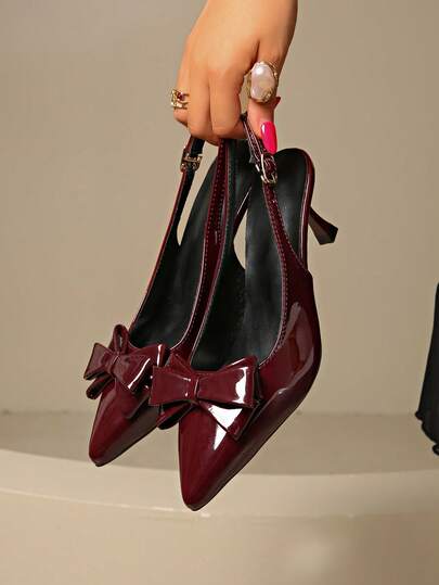 法式经典国风优雅飘逸绑带仙女蝴蝶结高端凉鞋，时尚春夏凉鞋，新款Diva仙女尖头高跟鞋，蝴蝶结装饰通勤温柔凉鞋，新款夏季百搭包头凉鞋搭配连衣裙