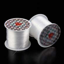 1pc Transparent Elastic Thread Beading Cord 0.4-1.0mm, 100m Long, For Diy Bracelet, Necklace And Jewelry Making
