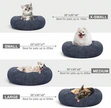 Orthopedic Dog Bed Comfortable Donut Cuddler Round Pet Beds Ultra Soft Washable Dog And Cat Cushion Bed (20''/23''/30'') (23'', Grey-Blue),11275855 - 灰色 - 查看 6