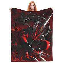 Cartoon Anime Deadpool Blankets Camping Flannel Throw Blanket For Bedroom Warm Soft Custom DIY Quality Bedspread Gift Idea - trắng - Xem 1