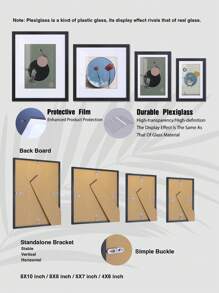 Luxury PVC Picture Frame In Classic Matte Black – High-Quality Shatter-Resistant Acrylic Glass, 4x6/5x7/8x8/8x10/11x14/12x16-Inch, Available In Multiple Sizes For Wall-Mounted Or Tabletop Display. Perfect For Enhancing Home Decor, 30x40/30x30/20x25/20x20cm, For Star/Moon