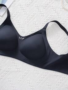 5 قطع/مجموعة من حمالات الصدر اللاسلكية المريحة للنساء، حمالات صدر مجمعة ومناسبة، حمالات صدر رقبة على شكل V ناعمة توفر تغطية كاملة، تصميم أحادي اللون لحمالات الصدر اليومية، الراحة والموضة الأقصى