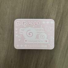 New Metal Rectangular Empty Tin Box, Cartoon High Appearance Horizontal Storage Cat Board, Photo Card Stand, Jewelry Organizer Sticker Storage Desktop Storage Box Stationery, School Supplies,Back To School - Pink - View 9