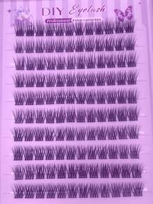 Cross-Border DIY Self-Grafting Natural Thick Segmented Cartoon False Eyelashes, 8 Rows 120 Clusters Large Capacity Lashes, Essential For Daily And Date Wear, Soft Realistic Makeup Eyelashes