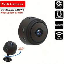 1pc Mini Hidden Wireless Camera With Stand, WIFI Connection, Controllable Via Mobile App, Suitable For Living Room, Office, Car And Outdoor - Pure Black - View 5