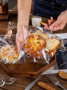 100 个装自封食品储存袋 - 多用途，适用于烘焙食品和水果，家庭厨房整理必备品（5.91x7.09 英寸）