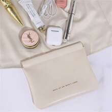 1PC 数据线收纳袋数据线保护套自动闭合耳机充电器收纳袋便携式旅行收纳袋口红手机电源线整理袋小型旅行配件便携式收纳盒(款式随机发货。) - 杏色 - 查看 5