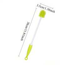 1 cepillo multiusos de silicona con mango largo, cepillo de limpieza giratorio de 360 grados para botellas, herramienta de limpieza reutilizable - Verde - Ver 4