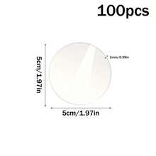 30/100 pezzi Piatti rotondi in acrilico trasparente, fogli in acrilico trasparente per bacheche espositive fai-da-te, artigianato, pitture decorative, tavole per pittura bianca, articoli per esposizione di artigianato fai-da-te, vassoi per orologi rotondi, varie festività, artigianato per matrimoni, 5/6/7/8/9/10cm