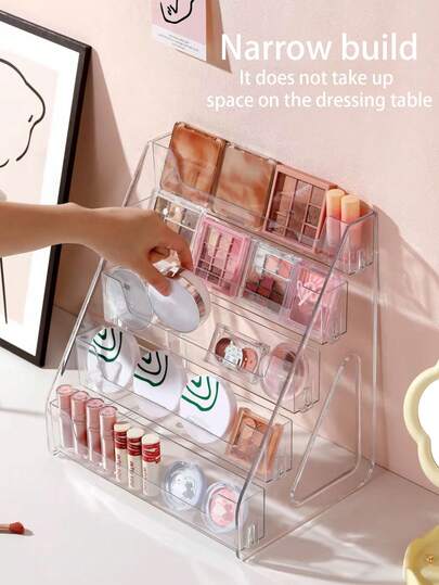 Makeup Organizer Box, Office Desk Storage Box, Vanity Organizer, Makeup Display Case, Drawer Organizer, Jewelry Box, Makeup Brush Holder, Holiday Essential, Bathroom Countertop Skincare Organizer, Suitable For Eyeshadow, Perfume, Powder Compact, Lipstick, Perfume, Home Decor, Bedroom Decor, Room Decor