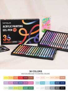 Languo 90-Color Acrylic Paint Markers - 1.0mm Fine Tip Gel Ink Pen, Blendable Vibrant For Rock/Glass/Wood DIY Craft Decor,Student Art Supplies , Back To School Gifts