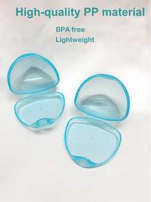 1/2/4PCS 奶嘴盒，旅行用奶嘴盒，婴儿奶嘴盒，奶嘴配件，奶嘴夹，婴儿奶嘴透明蓝红 - 霧霾藍 - 查看 2