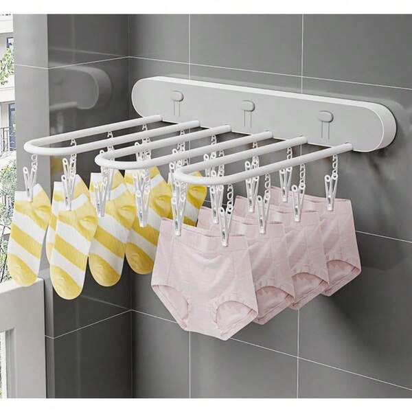 Multi-Functional Folding Clothes Drying Rack With Retractable Balcony Use For Small Spaces – Seamless Indoor Outdoor Drying Solution For Underwear, Socks And Delicates, Compact Lightweight Stainless Steel Mesh, Corrosion-Resistant Frame, Easy Fold And Lock Mechanism, Space-Saving Laundry Organizer, Quick-Dry Air Circulation, Anti-Slip Base, Ideal For Apartments, Dorms, Tiny Homes, Seasonal Warm Weather Prep, Fresh Household Convenience