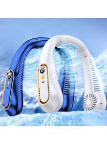 Ventilador de cuello USB portátil - Utilizable, recargable, ventilación flexible de 360°, funcionamiento silencioso, flujo de aire potente - Adecuado para exteriores, regalo de estudiante/cumpleaños