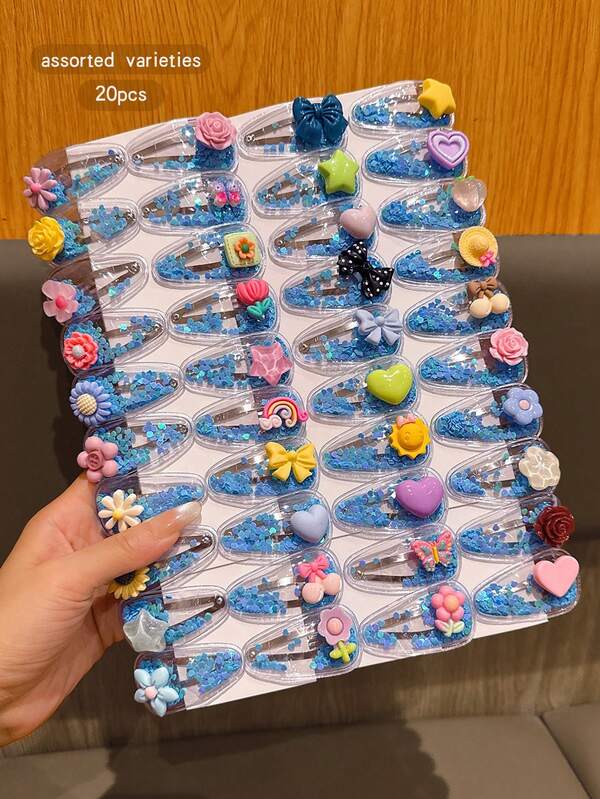 20pcs Random Cute Style BB Hair Clips, Suitable For Daily Use Hair Accessories