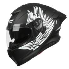 Crown Racing Kask motocyklowy z podwójnym daszkiem, odchylany, modułowy, otwarty, zatwierdzony przez DOT