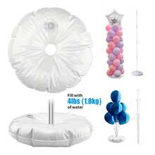 2/4pcs Reusable White Balloon Stands With Weight Bags - Durable Plastic For Tabletop Display, Suitable For All Seasons And Holidays, Balloon Display | Decoration Stands | Reusable Plastic
