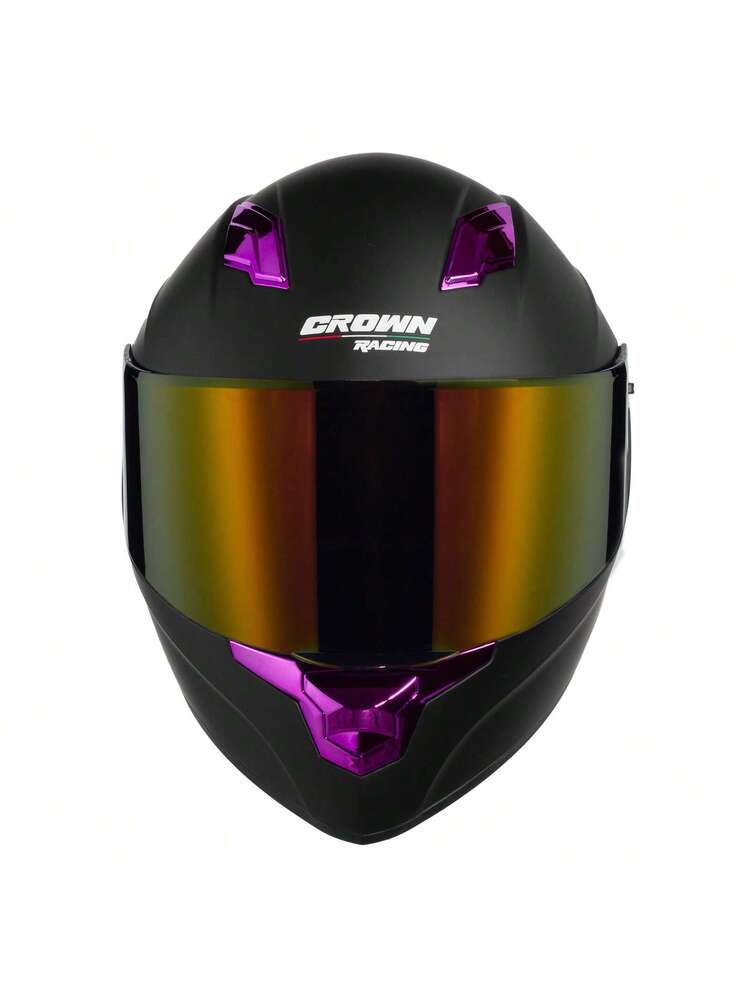 crown and orchid motorcycle helmet Crown Racing DOT Certified Full Face Motorcycle Helmet With Dual Visor And  Rear Wing, Adult Street Bike Helmet, Purple