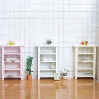 1pc 1: 12 Miniature Furniture, Bookcases, Multi Layer Storage Cabinets, Food And Play Model Accessories, Chestnut Flower Rack With Four Layers, Dollhouse Mini Furniture Model, Micro Scene Vertical Cabinet DIY White OB11 Storage Cabinets Bookcase Bucket Cabinet, Miniature Scene Furniture Model Ornaments, Photography Scene Ornaments, Dollhouse Study Furniture, Christmas Gifts, Christmas Micro Scene Decoration Ornaments