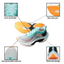 XTEP Men's Shock Absorbing Pro Running Shoes, Cushioning & Lightweight For Road Long Distance Training & Competition, Model: 876119110036 - 876119110036 Tranquility Blue/New White - View 6