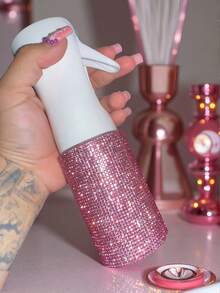 1个200毫升镶钻细雾喷雾瓶，奢华闪亮风格，简约圆柱形，适用于化妆品、家居清洁、头发护理、消毒、浇花等。 - 彩色 - 查看 12