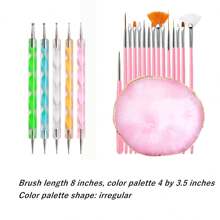 21 Pcs Nail Art Brushes, Double Ended Nail Art Tools, Pink  Manicure, Nail Art Brush