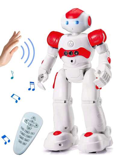 1pc Gesture Recognition Robot, Can Perform Storytelling, Singing And Dancing, Supports Programmable Remote Control, Rechargeable Remote Control Robot Toy, Suitable As Birthday/Christmas/Halloween/Easter Gift For 3-12 Years Old Toddler Boys And Girls (Red)