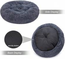 Orthopedic Dog Bed Comfortable Donut Cuddler Round Pet Beds Ultra Soft Washable Dog And Cat Cushion Bed (20''/23''/30'') (23'', Grey-Blue),11275855 - 灰色 - 查看 8