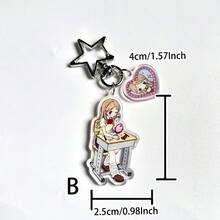 1件原装JK制服Y2K复古日系女学生可爱休闲街头派对亚克力钥匙扣、手机挂饰、学校纪念品礼物、包包挂件，适合所有季节、公司活动、送给女朋友的礼物，带证件夹的包包挂绳，汽车配件，包包挂饰，圣诞节汽车礼物，送给老师的礼物，送给姐姐的礼物创意 - 彩色 - 查看 10