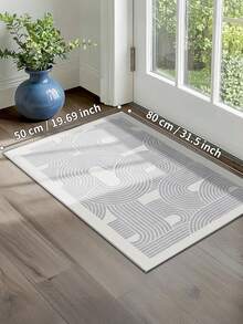 1 peça de tapete cinza, estilo minimalista moderno, tapete de corredor, 900g/m², 0,5cm de espessura, antiderrapante, lavável à máquina, decoração para casa, sala de estar, cozinha, corredor, quarto, sala de jantar, escritório, todas as estações