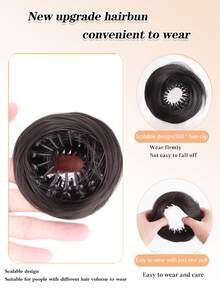 Bird's Nest Magic Hair Clip Straight Hair Bun Hair Piece Clip On Hairtail Extension Heat Resistant Synthetic Straight Chignon With Fluffy Donut Updo Natural Hairpiece Black Brown Blonde Hair Bun For Women Ponytail Holders Fashion Hair Suitable For Daily Wear 1PC - Multicolor - View 3