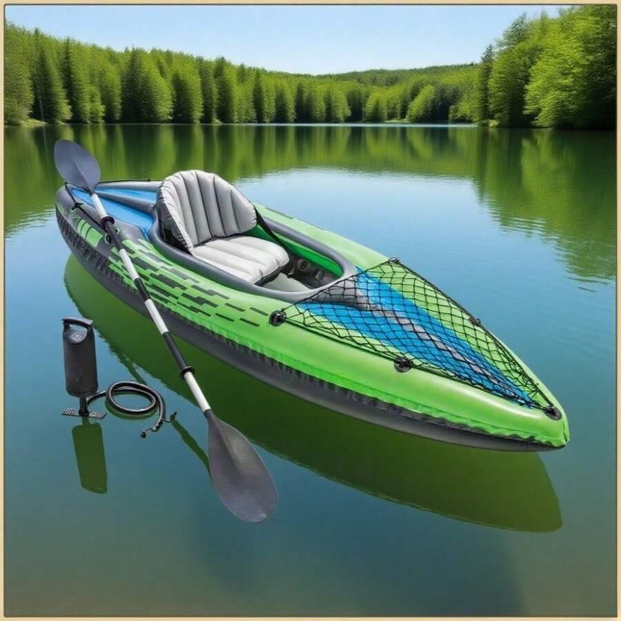Inflatable Single Kayak Set, Lake Fishing And Rafting Can Go Anywhere ...