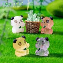8 件发光熊猫微型雕像，可爱动物装饰，用于园艺、汽车、办公桌的树脂装饰品，夜光设计，小尺寸，适合景观美化、汽车装饰、桌面展示，展现可爱风格 - 彩色 - 查看 11