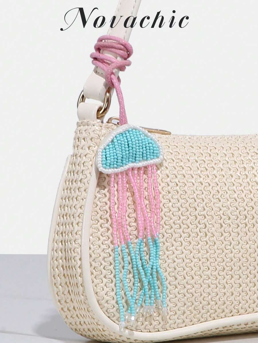 1 件 Novachic 俏皮度假风格海洋水母海星棕榈树海龟动物串珠包饰适合夏季度假海滩（仅饰物无包）女士汽车配饰、珠子、镶嵌珠子、手工指甲珠 - 粉色 - 查看 1