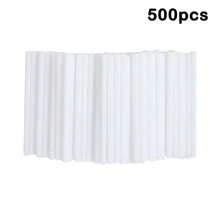 100/200/500/1000支塑料吸管白色空心糖果棒棒糖棒，10厘米烘焙蛋糕巧克力装饰配件