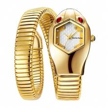 新款女士蛇形手镯水晶手表不锈钢手链时尚女孩石英腕表Religios Reloj Montre Femme - 彩色 - 查看 7