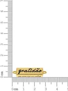 Semi-Jewelry Bracelet Pendant Sides Love Gratitude Chain Link Portuguese Italian Varnish - 金色 - 查看 3