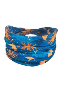 1件装时尚日月星辰印花发带/头巾，秋冬季女士发带发饰，适合度假装扮，女士头巾，柔软头巾 - 彩色 - 查看 4