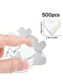 100/500pcs Craft Mirror Set - 4 Shapes (Triangle, Square, Round, Diamond) - 1" Plastic Glass Tiles For DIY Mosaics & Disco Ball Decorations - Multicolor - View 22