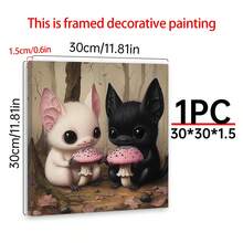 1PC Halloween Pilz Munchkins Cute Wooden Sign Baby Bats Matte Kunst Poster Druck, Canvas Wall Art,Posters For Room,Home Decor,Room Decor Aesthetic,Room Decoration Stuff.Optional Frame