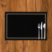 1 cái/4 cái/6 cái Tấm lót đĩa vải lanh in họa tiết đen đơn giản, thích hợp cho bàn ăn, trang trí mọi mùa, tấm lót bàn hiện đại có thể giặt được, trang trí phòng, đế lót ly, thảm ăn nhà bếp, trang trí tiệc trong nhà ngoài trời, trang trí nhà cửa, quà tặng lý tưởng - Nhiều màu - Xem 13